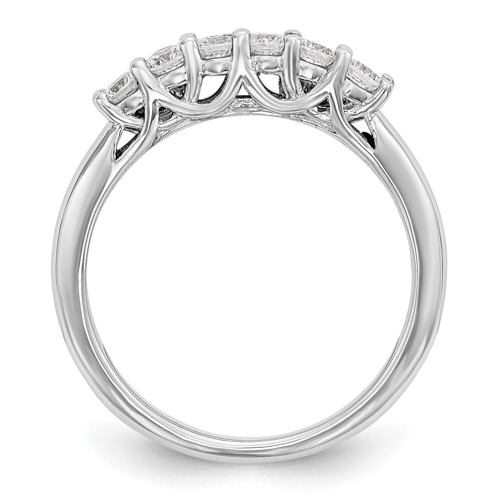 14K White Gold 6-Stone Real Diamond Band