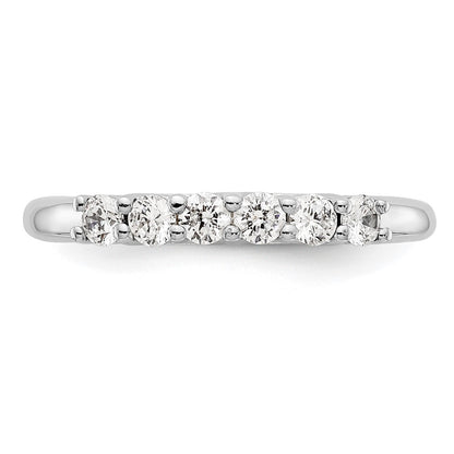 14K White Gold 6-Stone Real Diamond Band