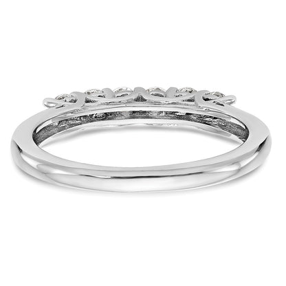14K White Gold 6-Stone Real Diamond Band