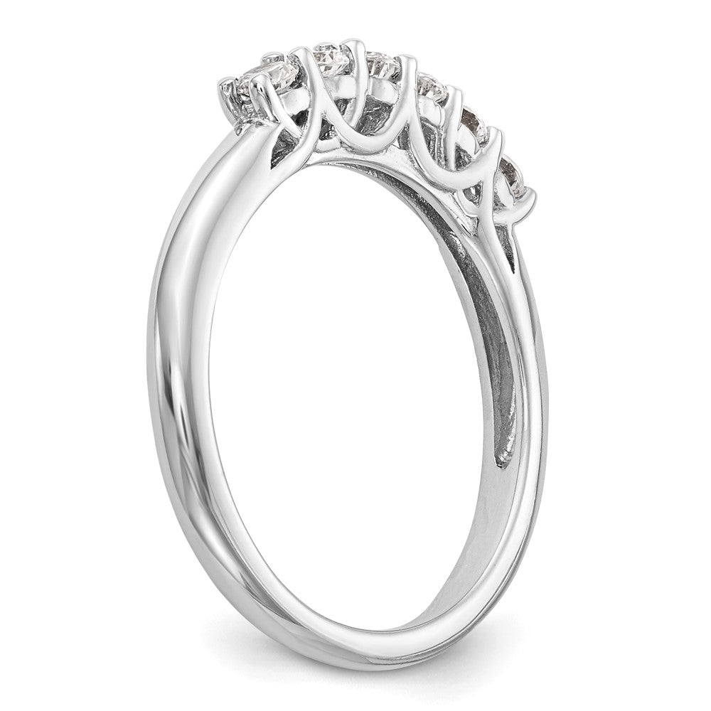 14K White Gold 6-Stone Real Diamond Band