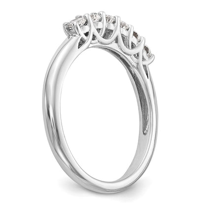 14K White Gold 6-Stone Real Diamond Band