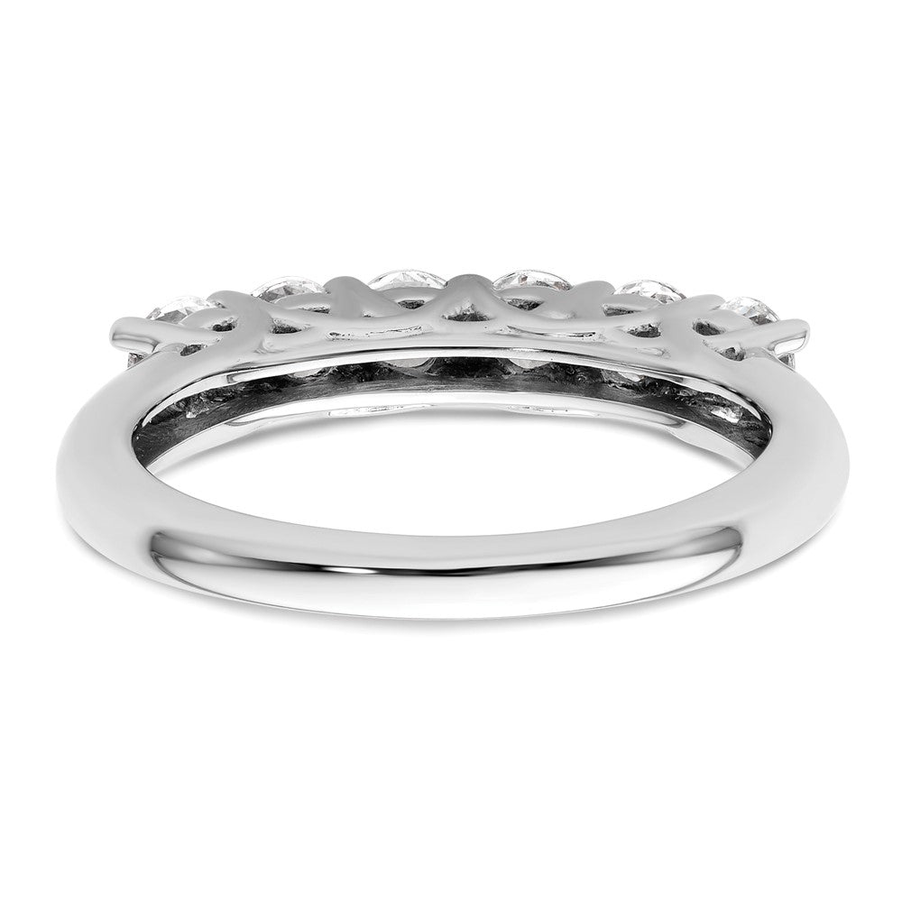 14K White Gold 6-Stone Real Diamond Band