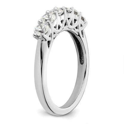 14K White Gold 6-Stone Real Diamond Band