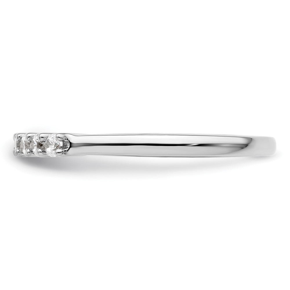 14K White Gold 7-Stone Real Diamond Band