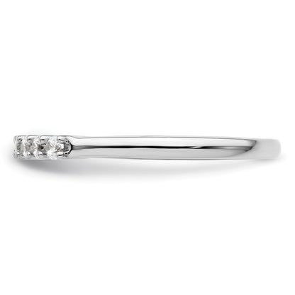 14K White Gold 7-Stone Real Diamond Band
