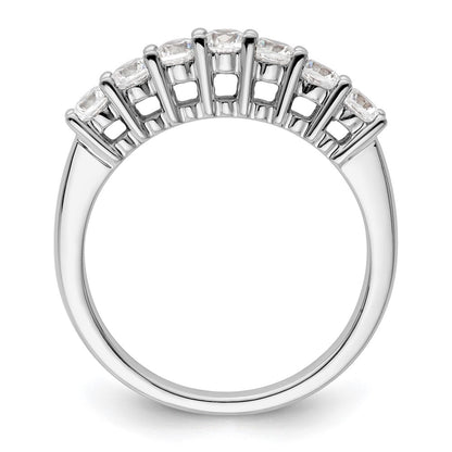 14K White Gold 7-Stone Real Diamond Band