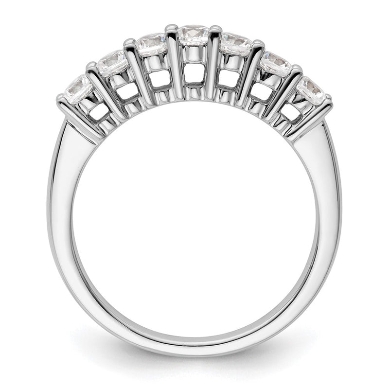 14K White Gold 7-Stone Real Diamond Band