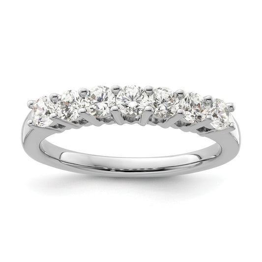 14K White Gold 7-Stone Real Diamond Band