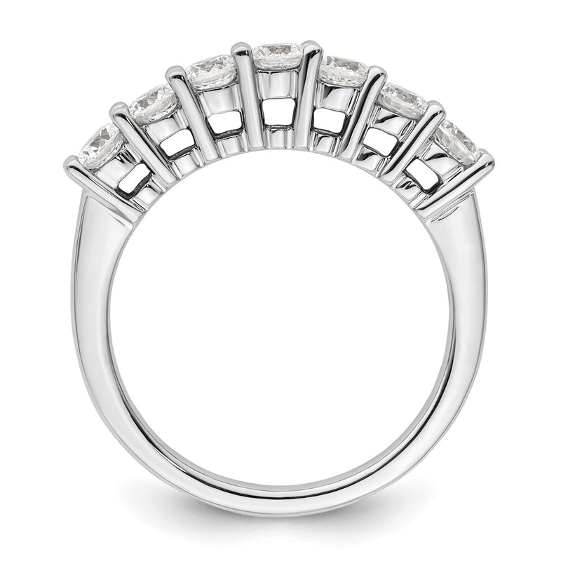 14K White Gold 7-Stone Real Diamond Band