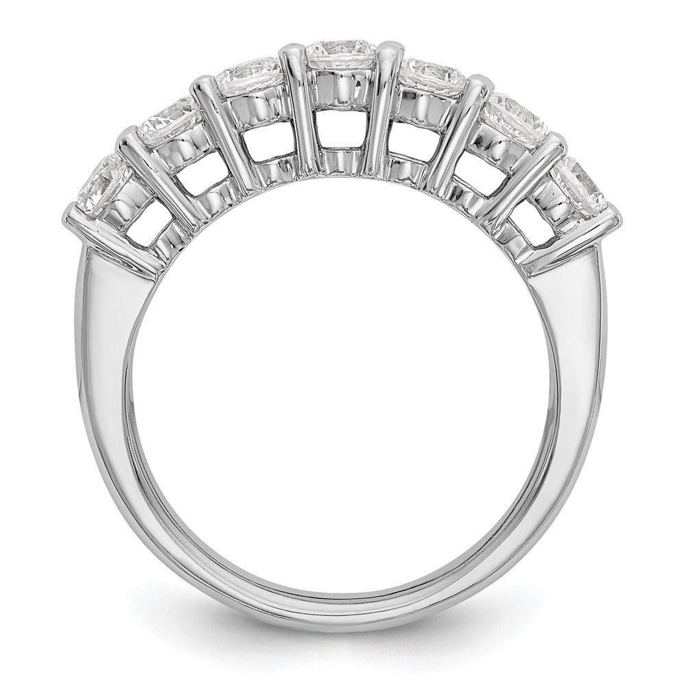 14K White Gold 7-Stone Real Diamond Band