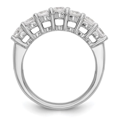 14K White Gold 7-Stone Real Diamond Band