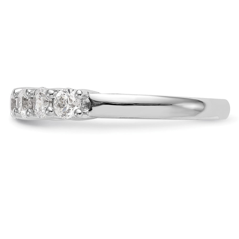 14K White Gold 7-Stone Real Diamond Band
