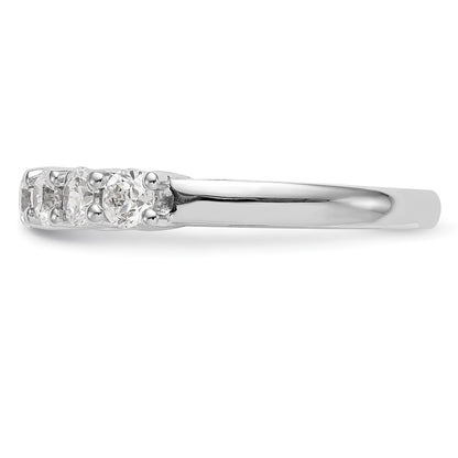 14K White Gold 7-Stone Real Diamond Band