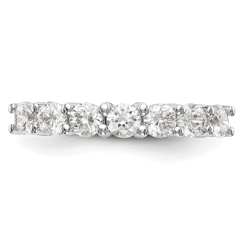 14K White Gold 7-Stone Real Diamond Band