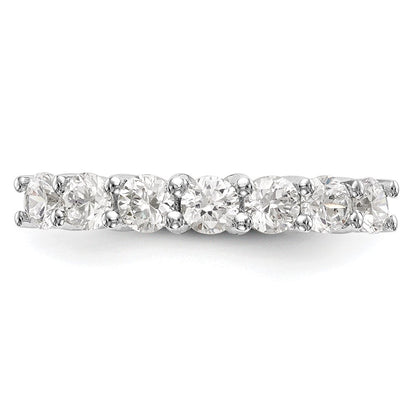 14K White Gold 7-Stone Real Diamond Band