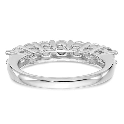14K White Gold 7-Stone Real Diamond Band