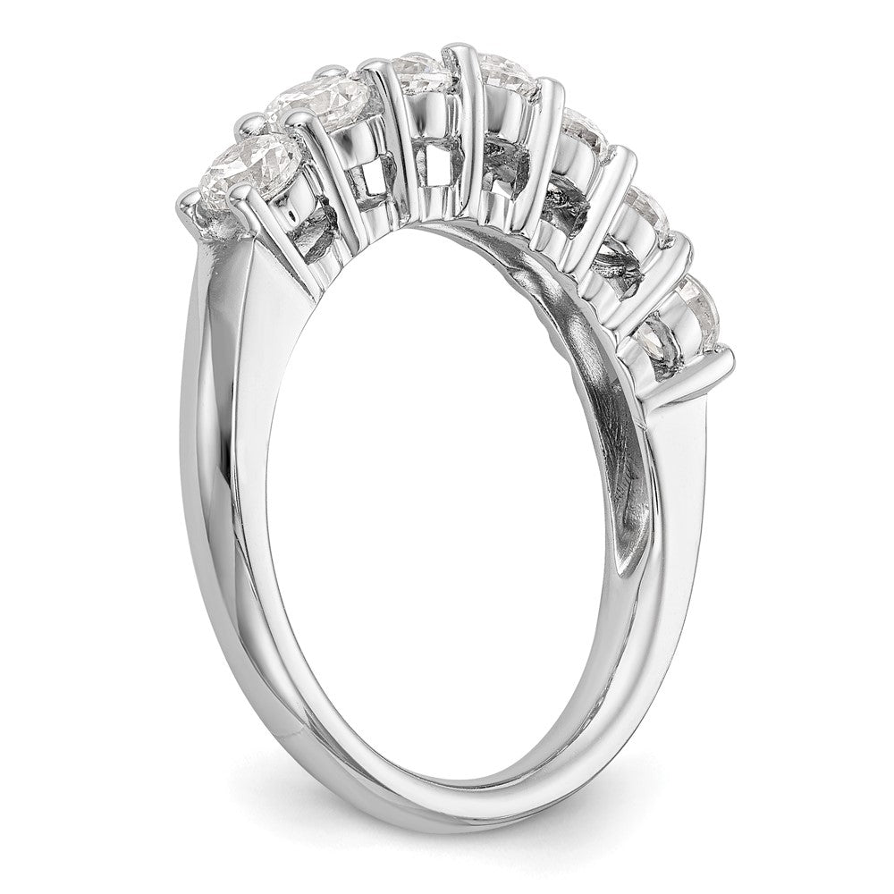 14K White Gold 7-Stone Real Diamond Band