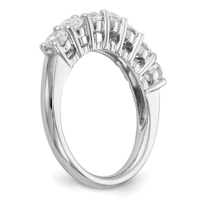 14K White Gold 7-Stone Real Diamond Band