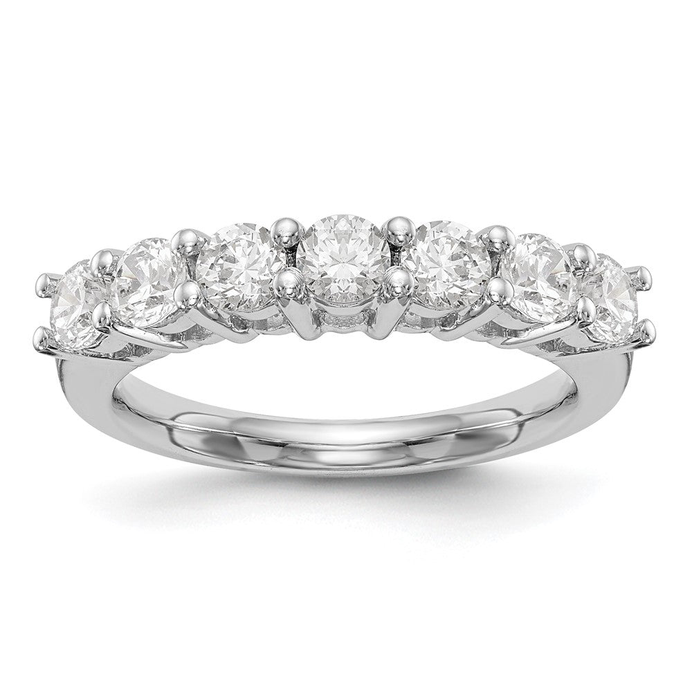 14K White Gold 7-Stone Real Diamond Band