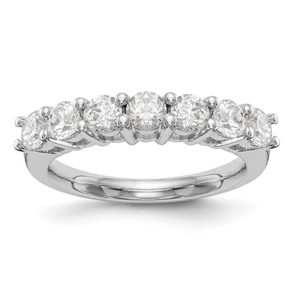 14K White Gold 7-Stone Real Diamond Band