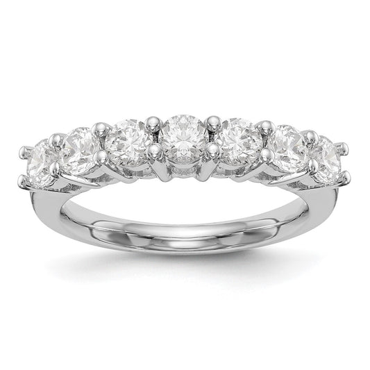 14K White Gold 7-Stone Real Diamond Band