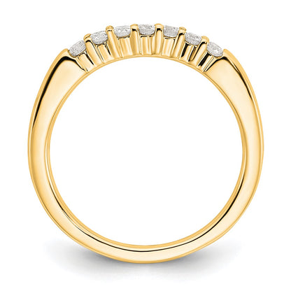 0.25ct. CZ Solid Real 14K Yellow Gold 7-Stone Wedding Band Ring
