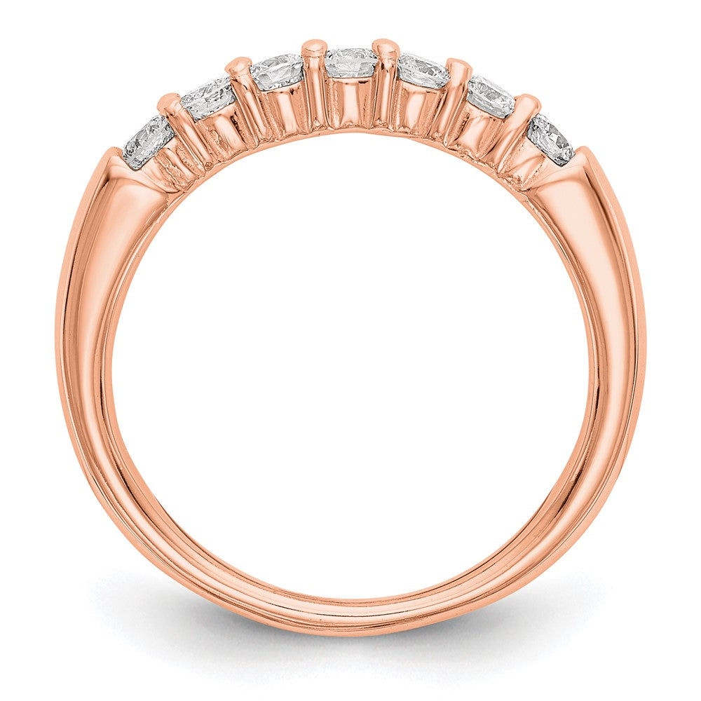 14K Rose Gold 7-Stone Real Diamond Band