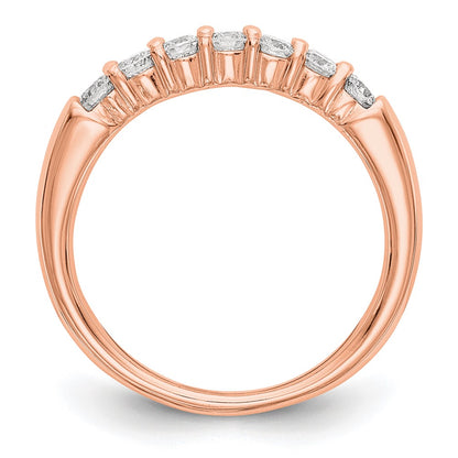 14K Rose Gold 7-Stone Real Diamond Band