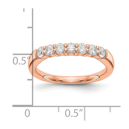 14K Rose Gold 7-Stone Real Diamond Band