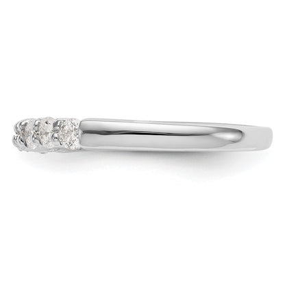 14K White Gold 7-Stone Real Diamond Band