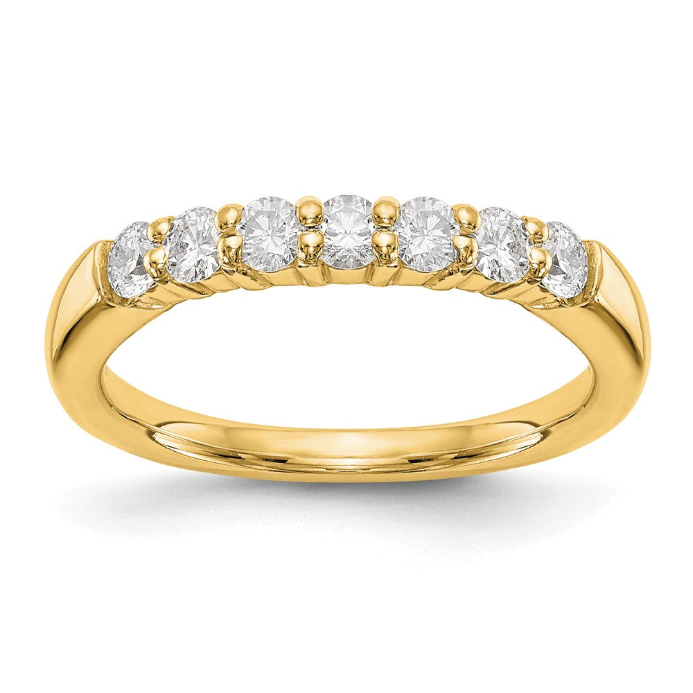 14K Yellow Gold 7-Stone Real Diamond Band