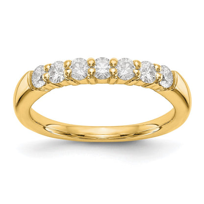 14K Yellow Gold 7-Stone Real Diamond Band