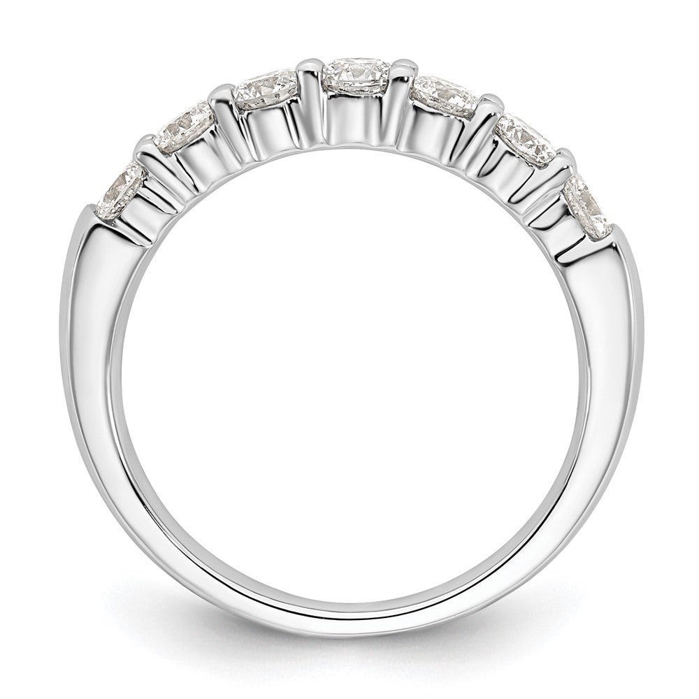 14K White Gold 7-Stone Real Diamond Band