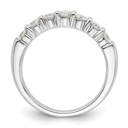 14K White Gold 7-Stone Real Diamond Band