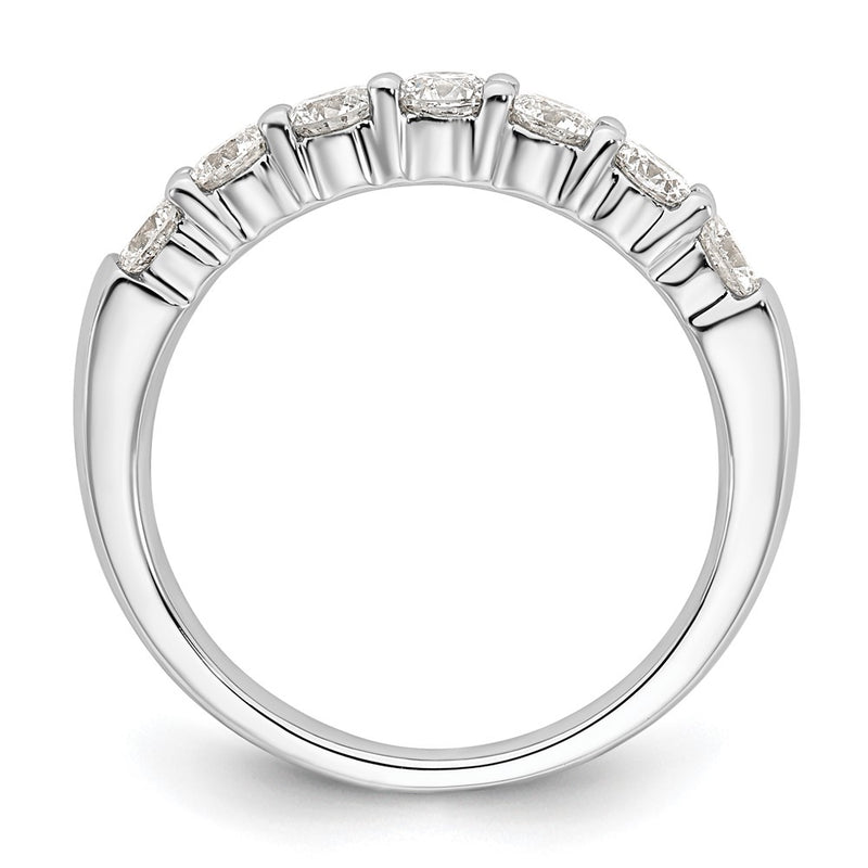 14K White Gold 7-Stone Real Diamond Band
