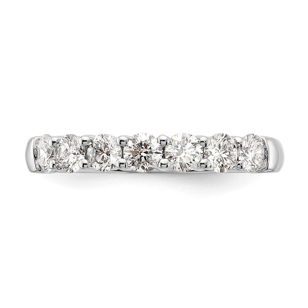 14K White Gold 7-Stone Real Diamond Band