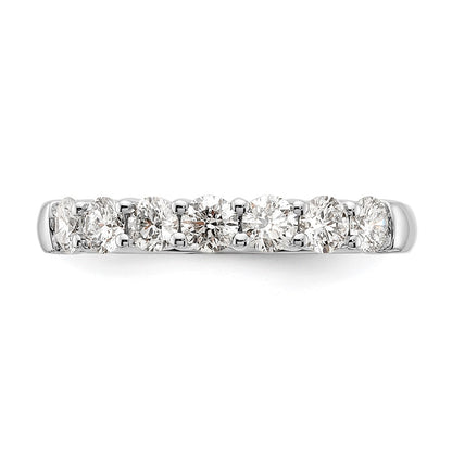 14K White Gold 7-Stone Real Diamond Band