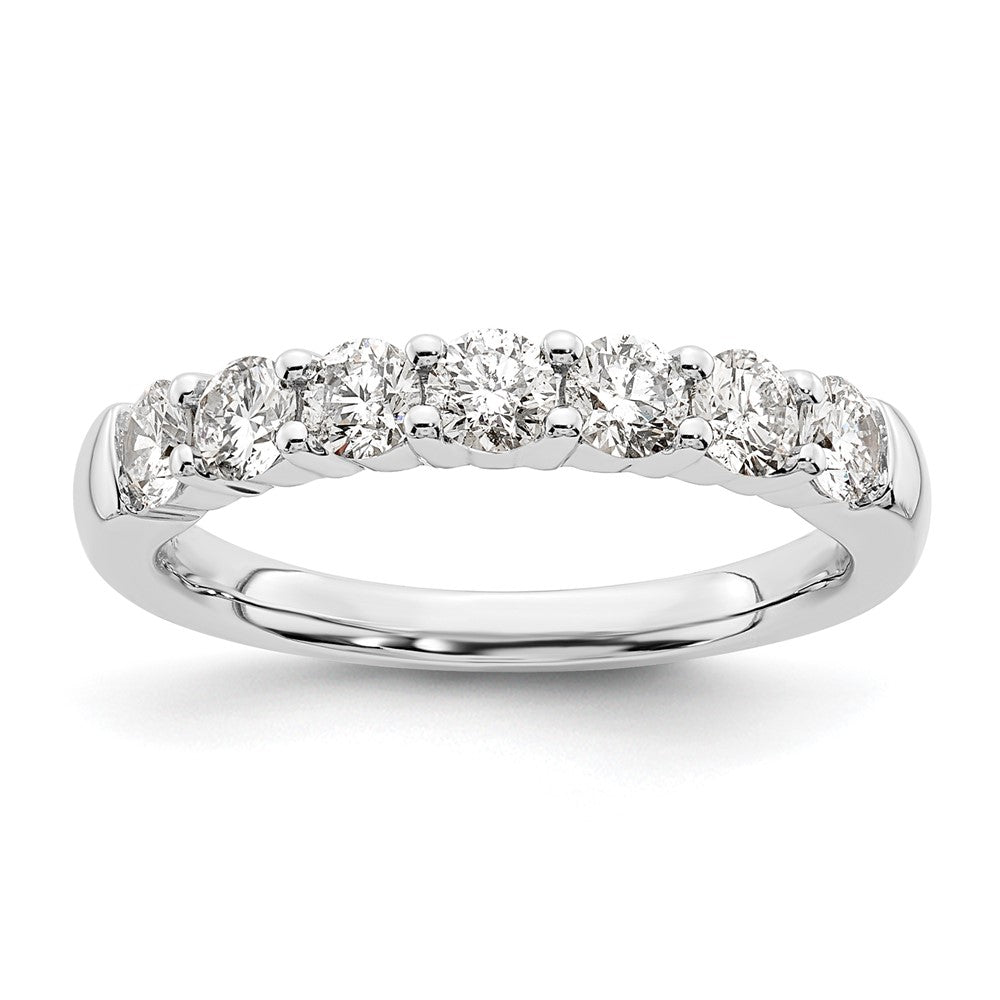14K White Gold 7-Stone Real Diamond Band