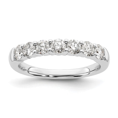 14K White Gold 7-Stone Real Diamond Band