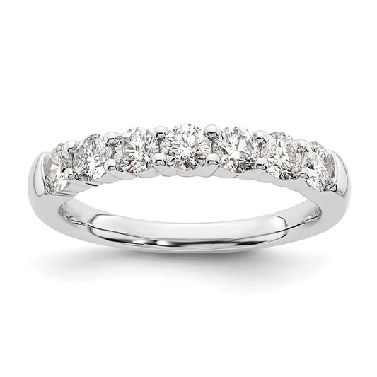 14K White Gold 7-Stone Real Diamond Band