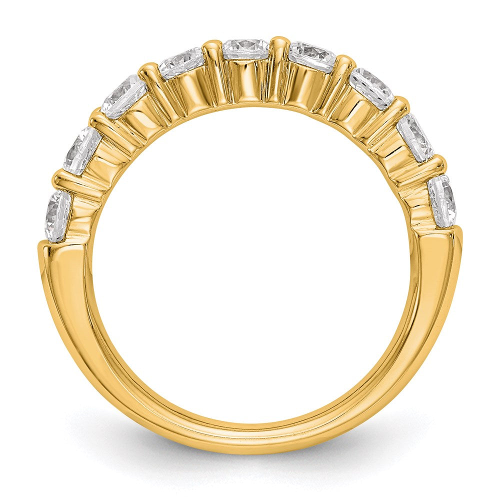 14K Yellow Gold 9-Stone Real Diamond Band