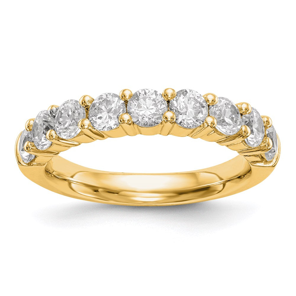 14K Yellow Gold 9-Stone Real Diamond Band