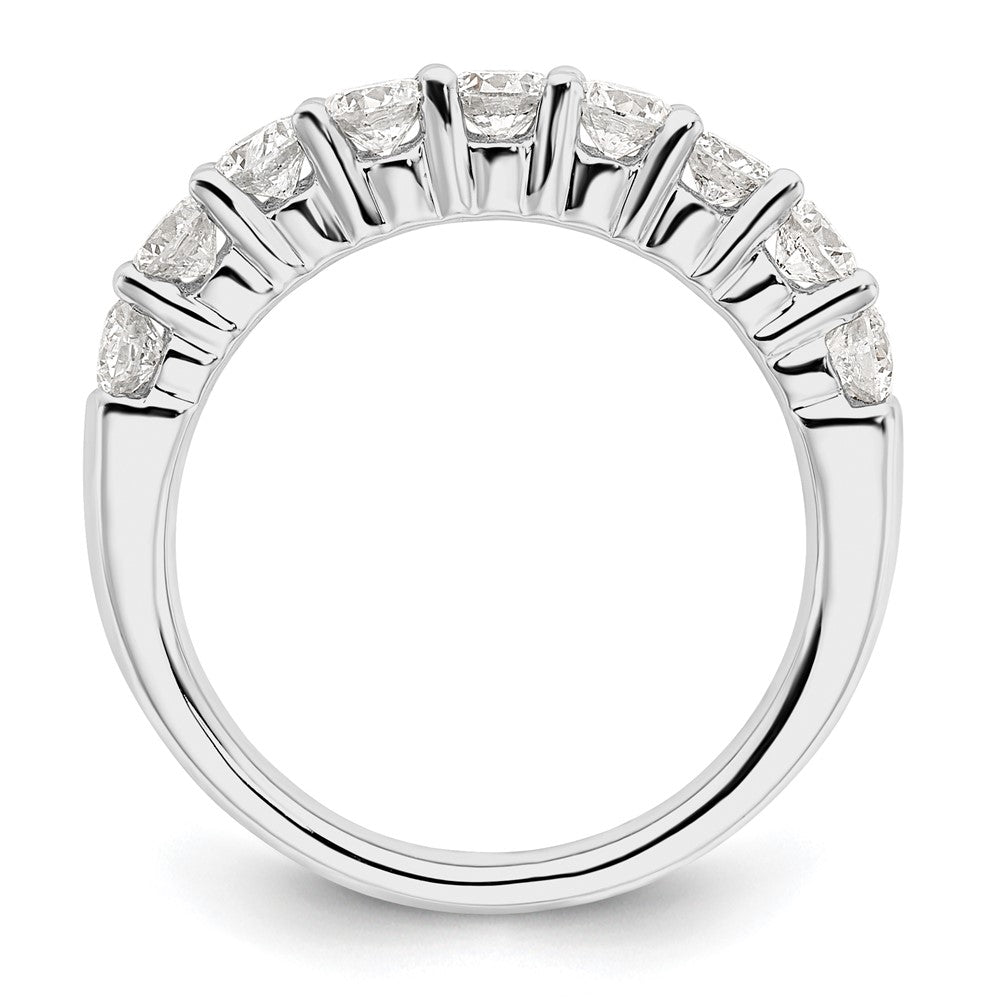 14K White Gold 9-Stone Real Diamond Band