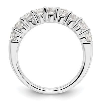 14K White Gold 9-Stone Real Diamond Band