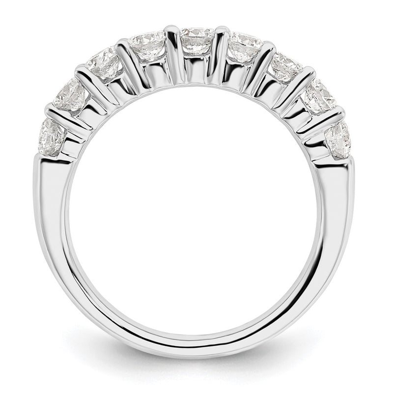 14K White Gold 9-Stone Real Diamond Band