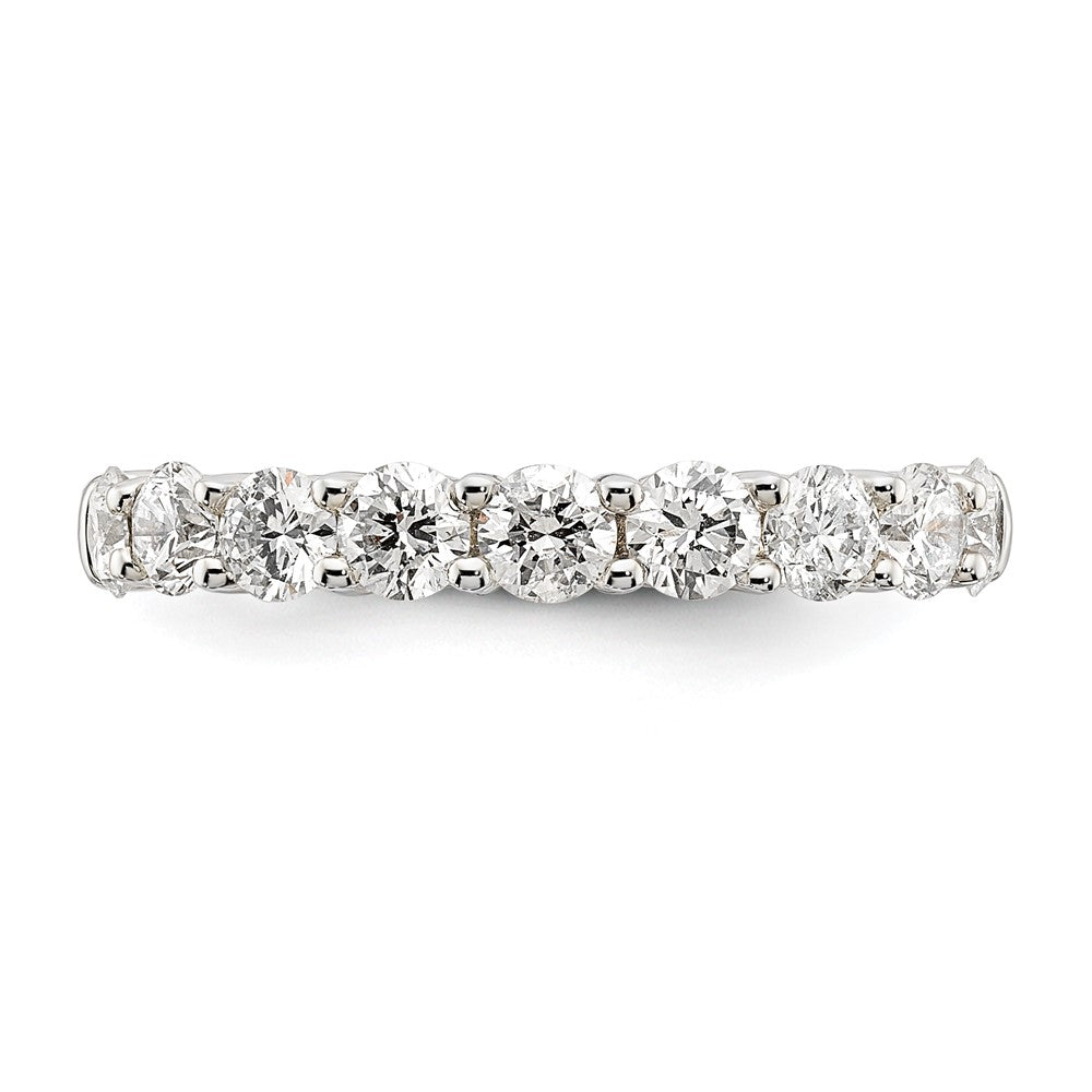 14K White Gold 9-Stone Real Diamond Band