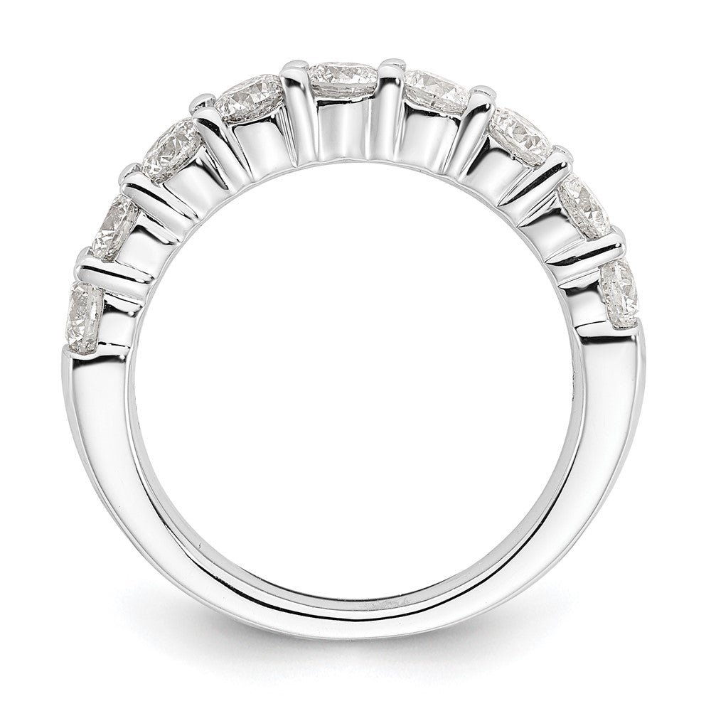 14K White Gold 9-Stone Real Diamond Band