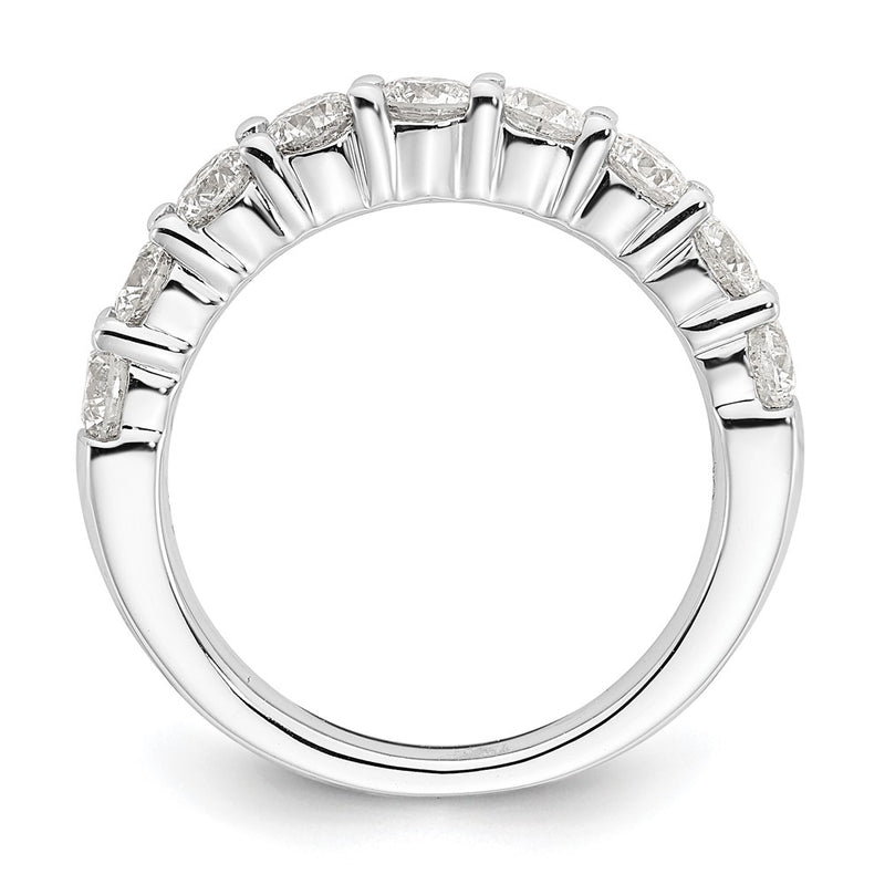 14K White Gold 9-Stone Real Diamond Band