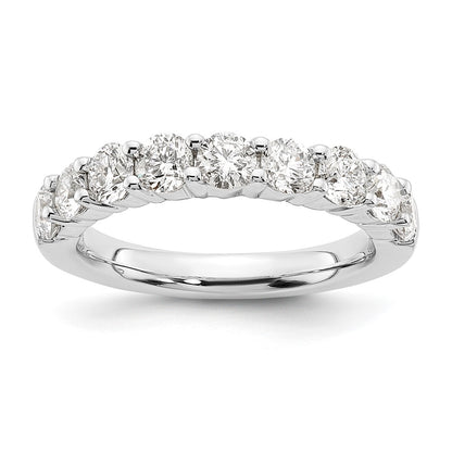 14K White Gold 9-Stone Real Diamond Band
