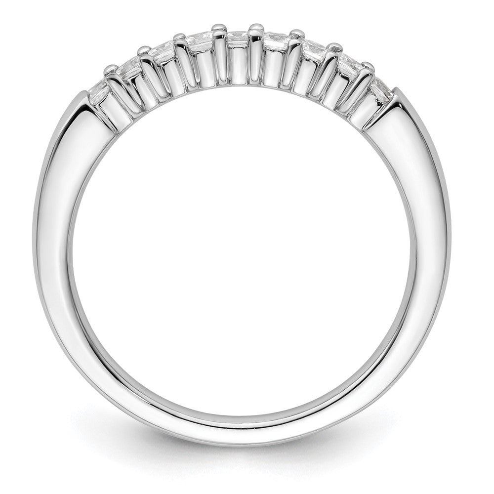 14K White Gold 9-Stone Real Diamond Band